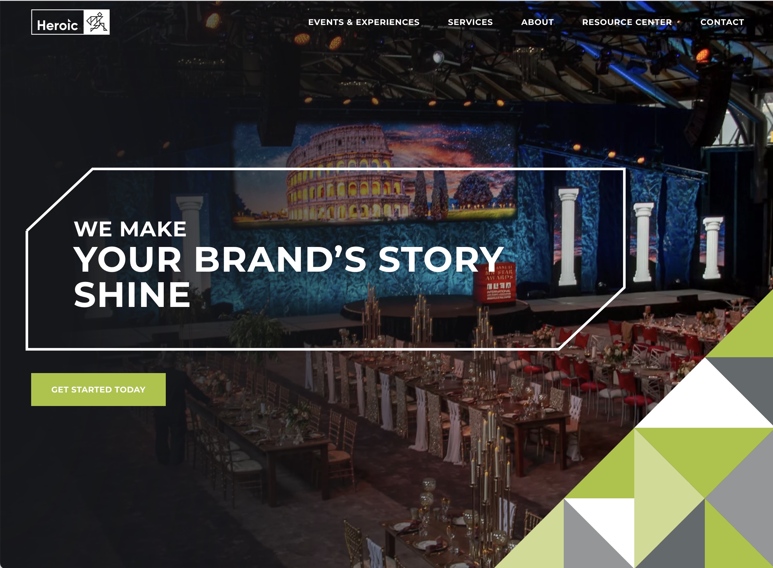  Heroic Productions website homepage 
