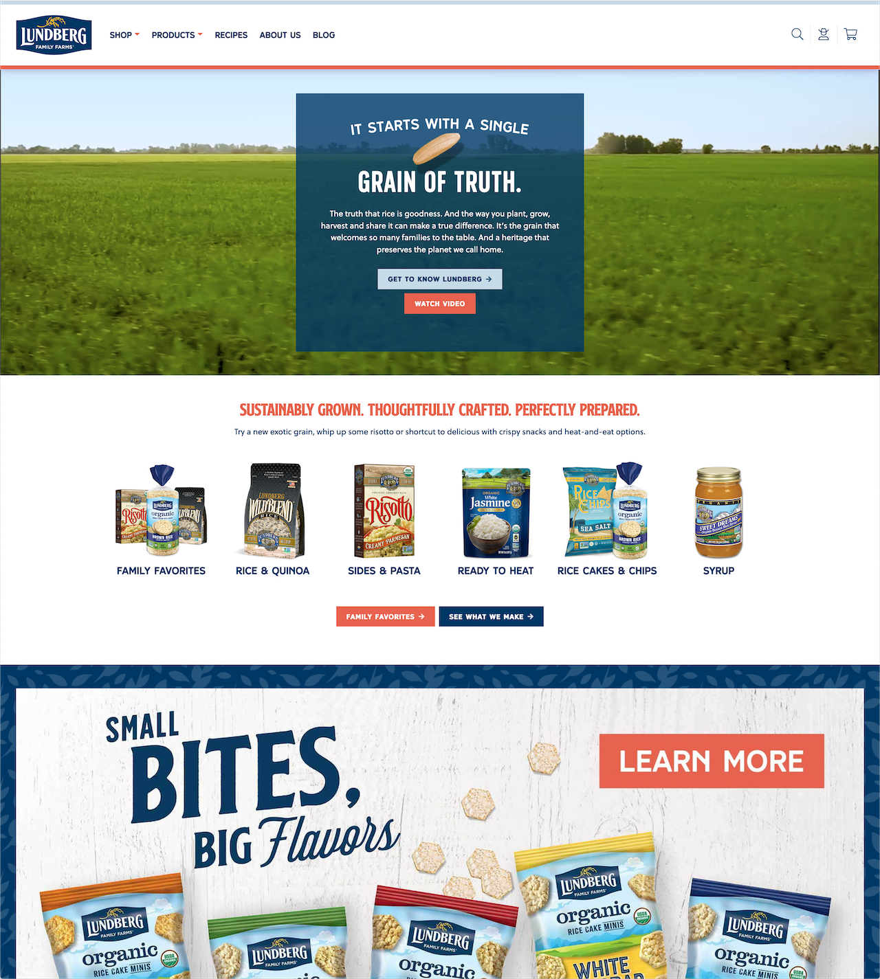  Lundberg Family Farms website homepage 